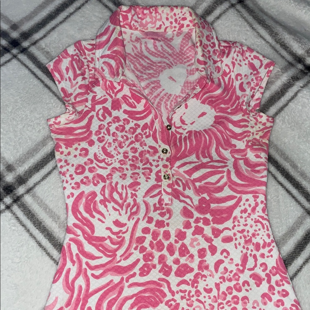 Lilly Pulitzer Pink and White Lion Patterned Dress